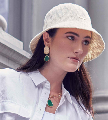 ANCESTRAL GOLD DROP STATEMENT EARRING
