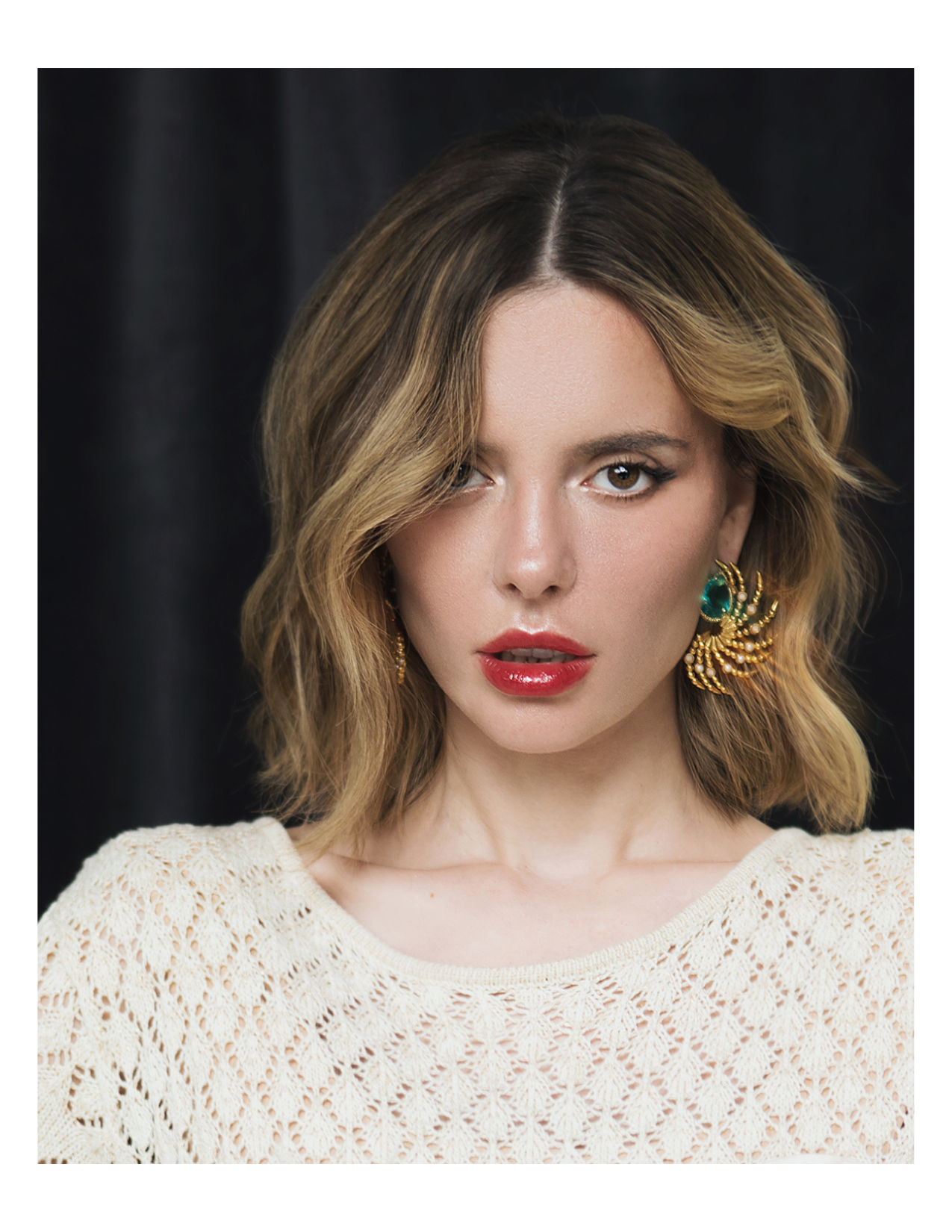 Daniela Millan earrings in magazine editorial