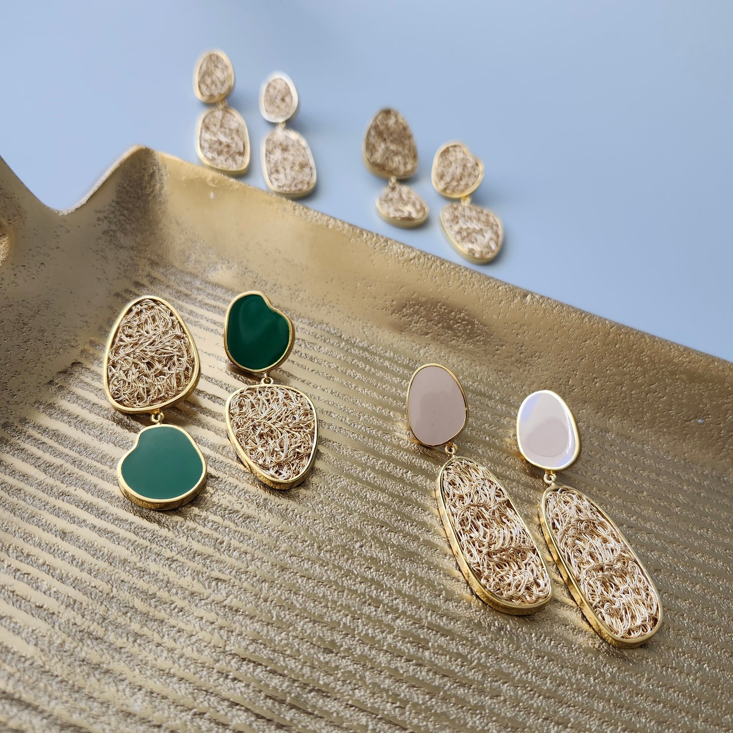 ANCESTRAL GOLD DROP STATEMENT EARRING
