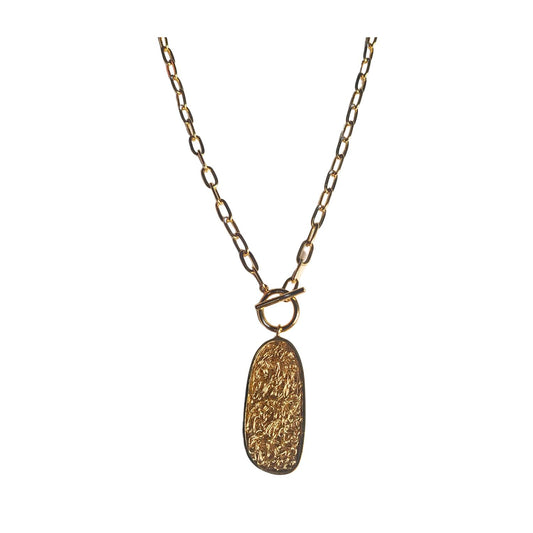 Artisan-crafted gold necklace with a distinctive and modern design, perfect for bold statements.