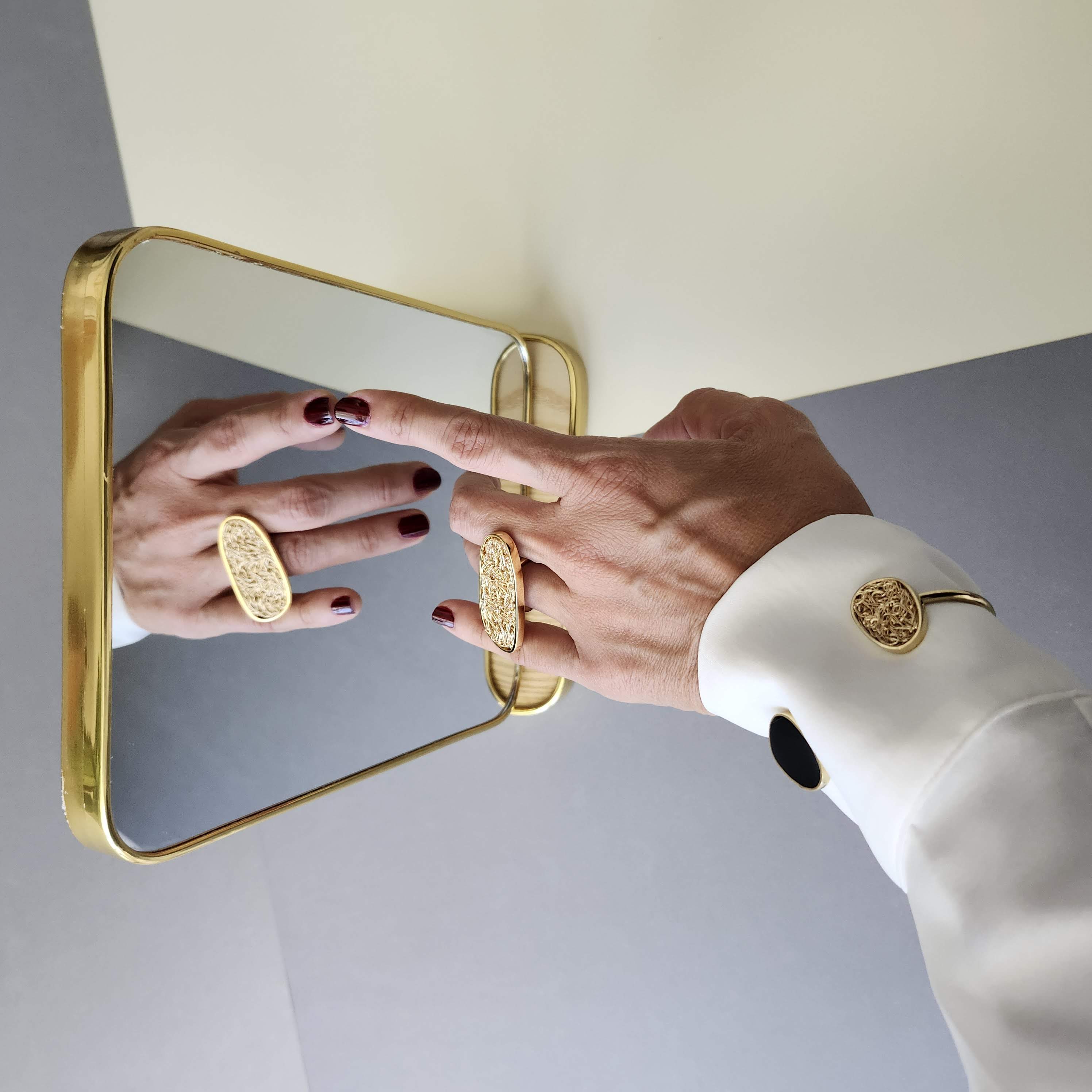 Element Adjustable Gold Statement Ring – Daniela Millan