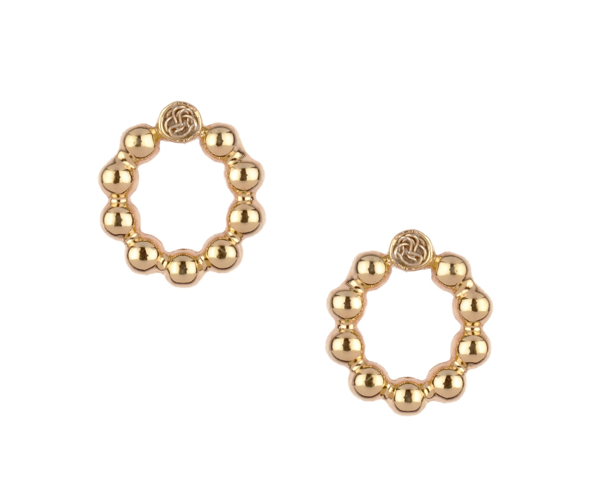 Artfully designed stud gold earrings ideal for those seeking a distinctive and fashionable accessory.