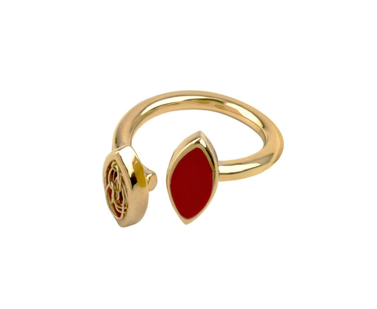 Delicate gold ring with intricate handmade details, adding a touch of individuality to your jewelry collection.