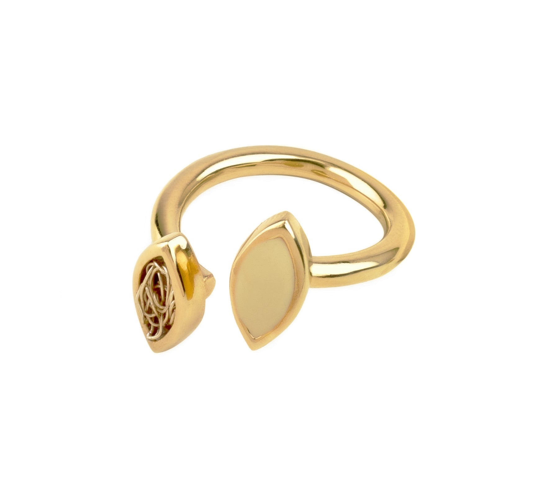 Delicate gold ring with intricate handmade details, adding a touch of individuality to your jewelry collection.