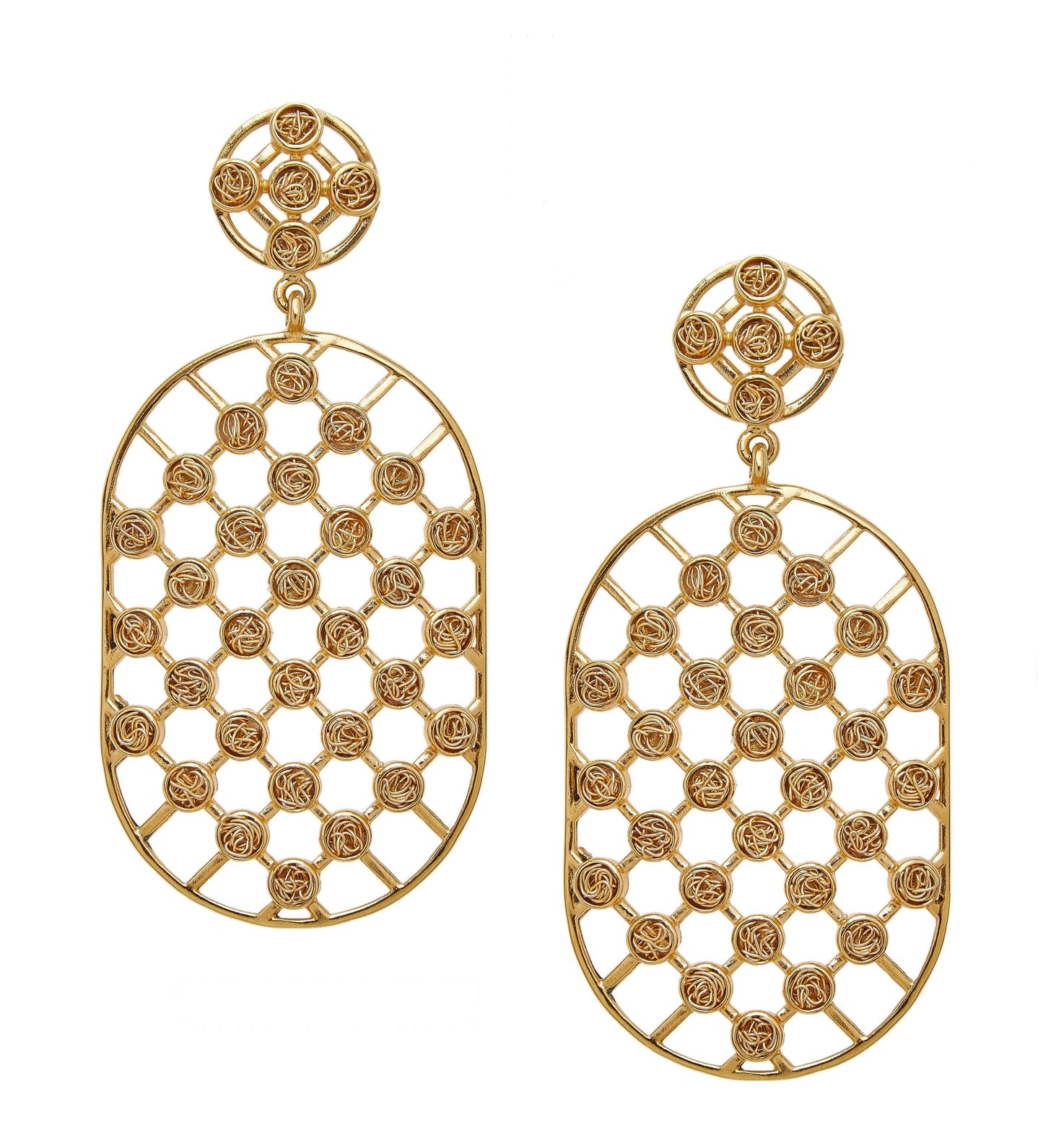 Artfully crafted gold drop earrings with a balance of simplicity and sophistication.